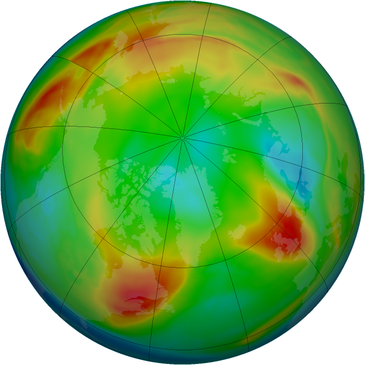 Arctic ozone map for 18 January 2005